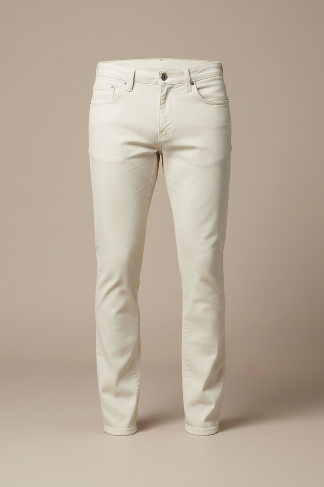 Pantalon Chino Beige Slim Coton Décontracté Homme - vue 3