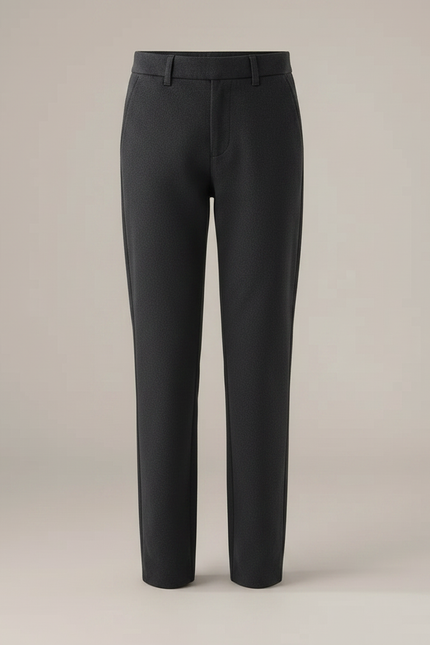 Pantalon Chino Gris Fille Laine Coupe Droite - vue 3