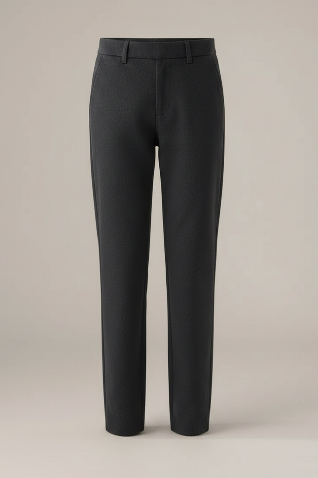 Pantalon Chino Gris Fille Laine Coupe Droite - vue 3