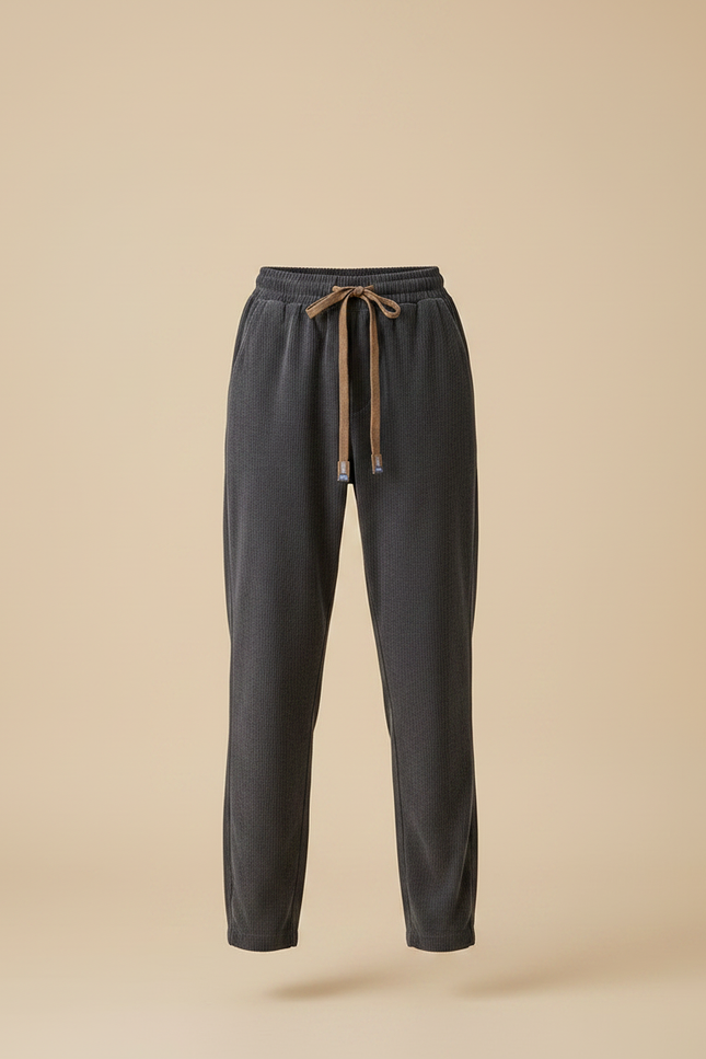 Pantalon Chino Côtelé Gris Droit Décontracté Femme - Cordé - vue 3