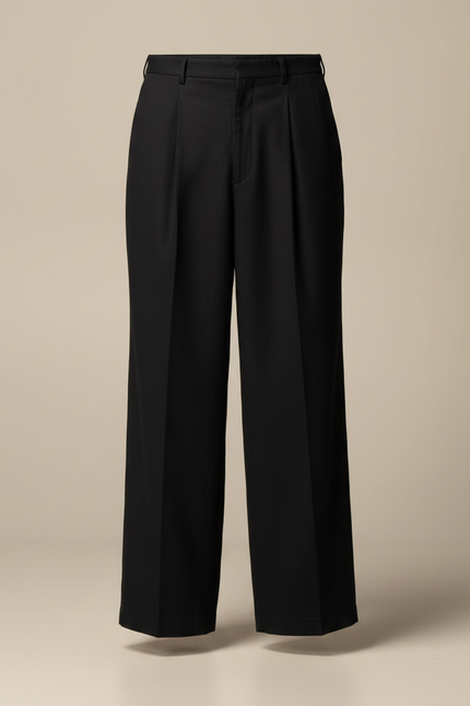 Pantalon Chino Noir Ample Fluide Homme Élégant - Gabardine - vue 3