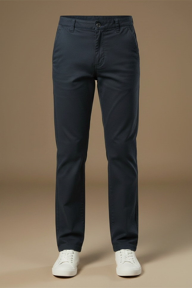 Pantalon Chino Garçon Bleu Marine Droit - Gabardine - vue 3
