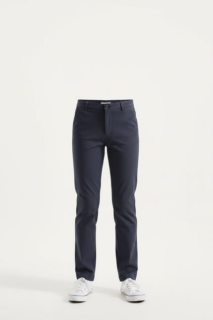 Pantalon Chino Bleu Marine Droit Décontracté Enfant - Gabardine - vue 3