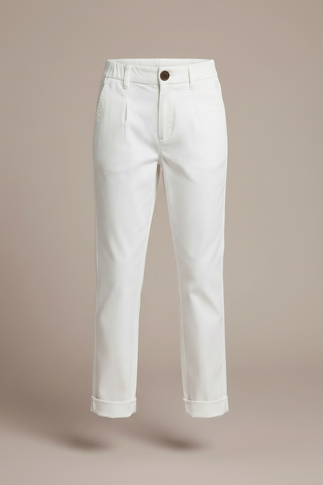 Pantalon Chino Junior - Blanc Gabardine - vue 3