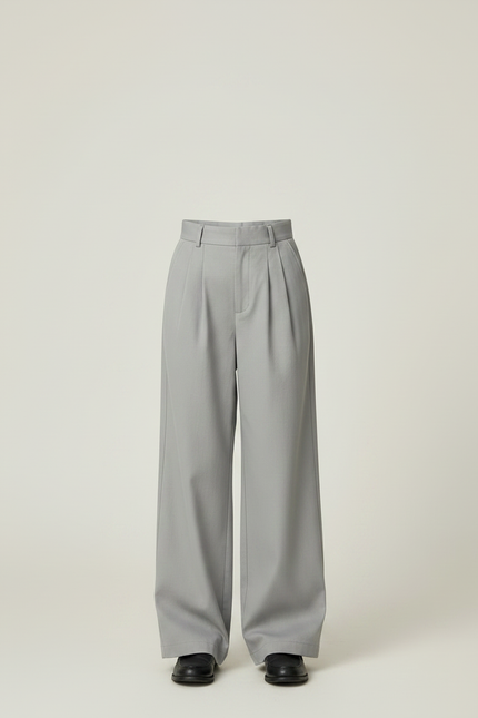 Pantalon Chino Gris Ample Plissé Décontracté Enfant - Gabardine - vue 3