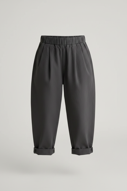 Pantalon Chino Gris Ample Coton Élastique Enfant - vue 3