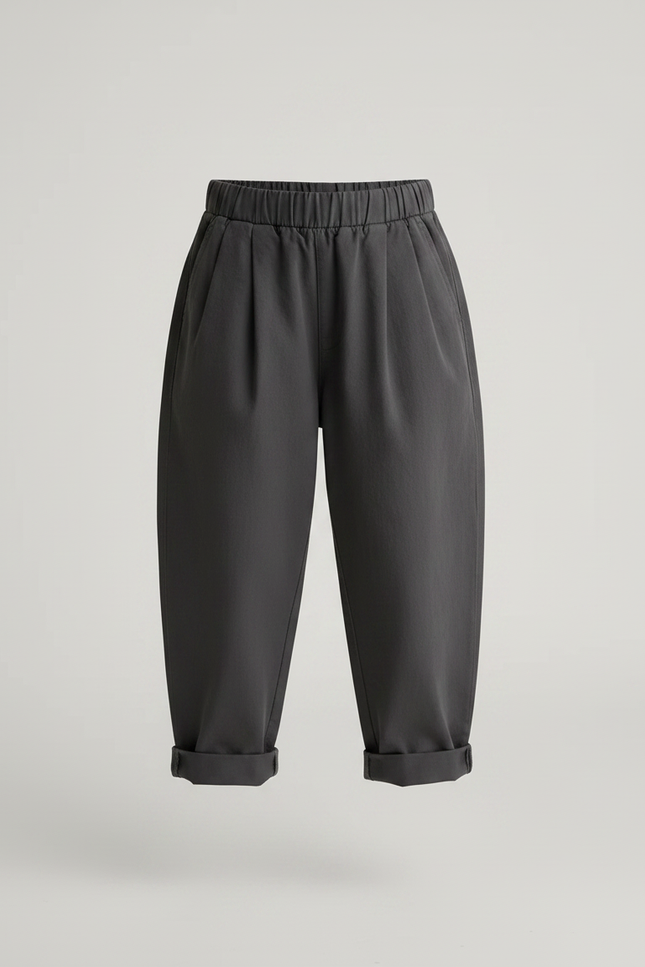Pantalon Chino Gris Ample Coton Élastique Enfant - vue 3