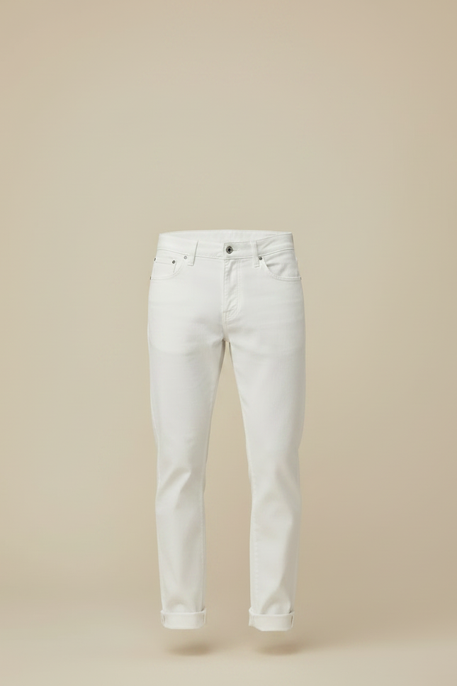 Pantalon Chino Blanc Coton Droit Homme Décontracté - vue 3