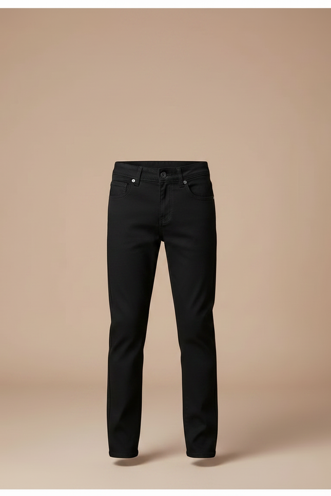 Pantalon Chino Noir Coton Droit Garçon Décontracté - vue 3