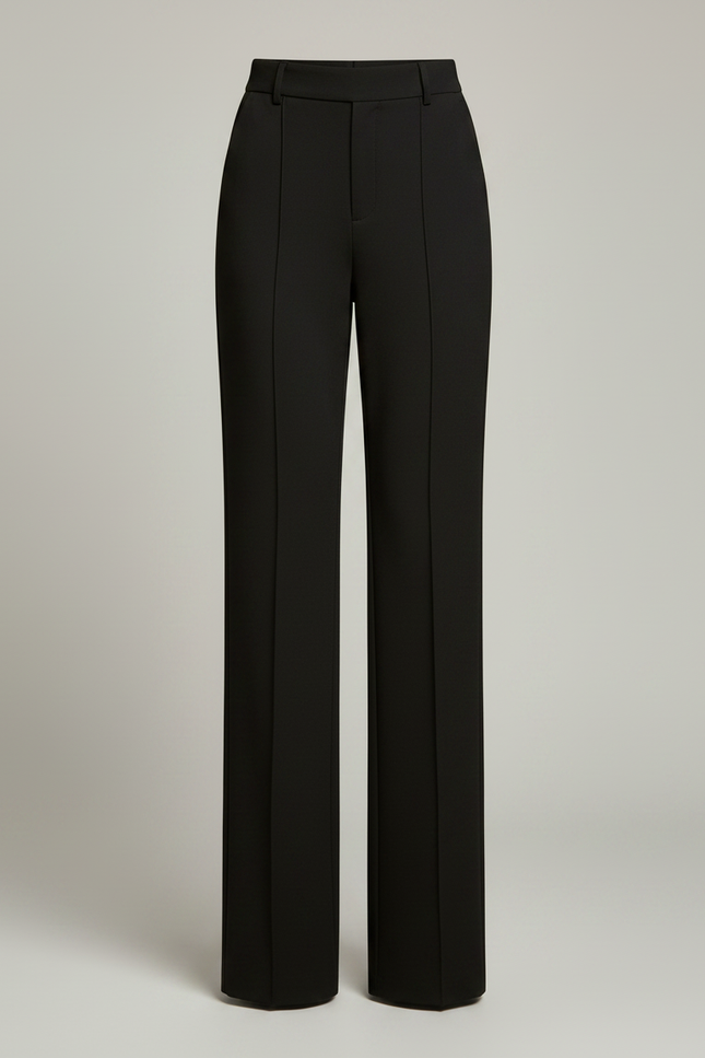 Pantalon Chino Femme Noir Large - Gabardine - vue 3