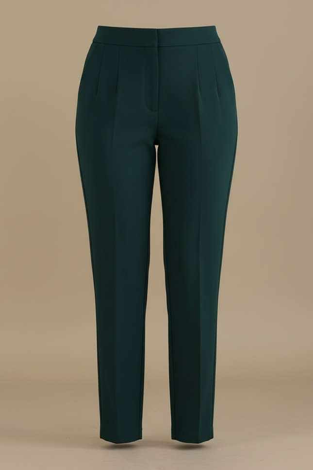 Pantalon Chino Pince Femme - Vert Polyester - vue 3