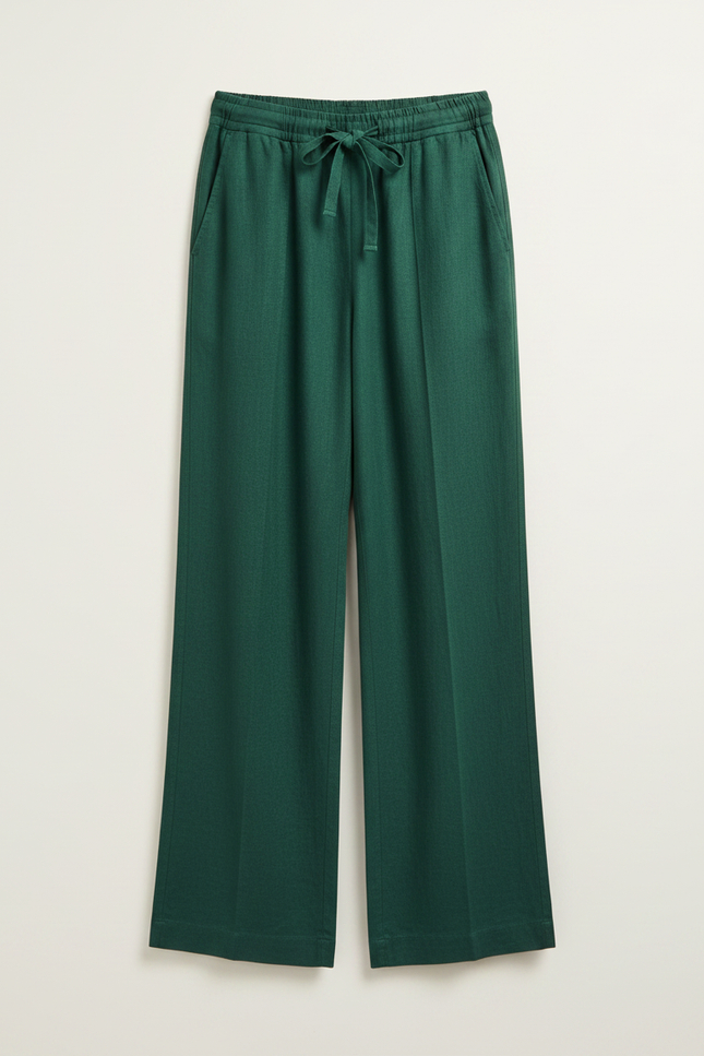 Pantalon Chino Vert Ample Lin Enfant Fille - vue 3