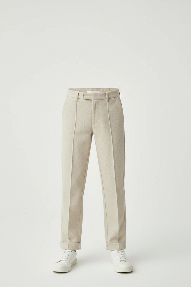Pantalon Chino Beige Clair Droit Décontracté Garçon - Gabardine - vue 3