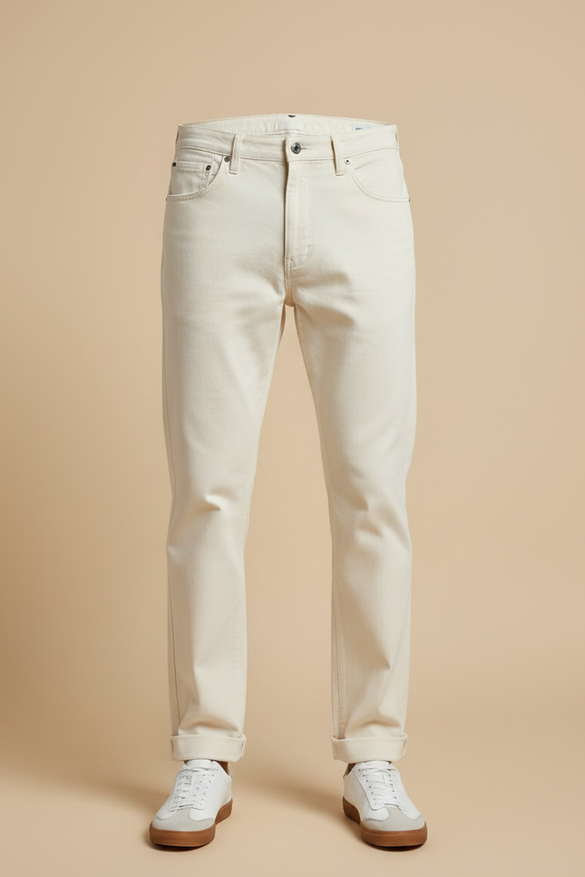 Pantalon Chino Homme Beige Regular - Gabardine - vue 3