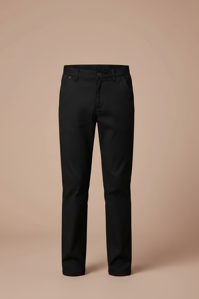 Pantalon Chino Noir Coton Slim Garçon Élégant - vue 3