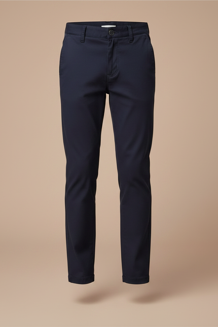 Pantalon Chino Bleu Marine Slim Coton Garçon - vue 3