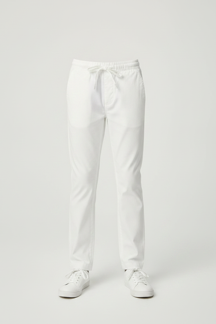 Pantalon Chino Blanc Coton Garçon Décontracté Cordon - vue 3