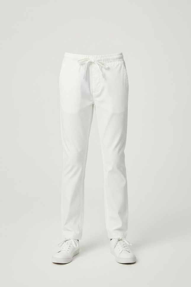 Pantalon Chino Blanc Coton Garçon Décontracté Cordon - vue 3