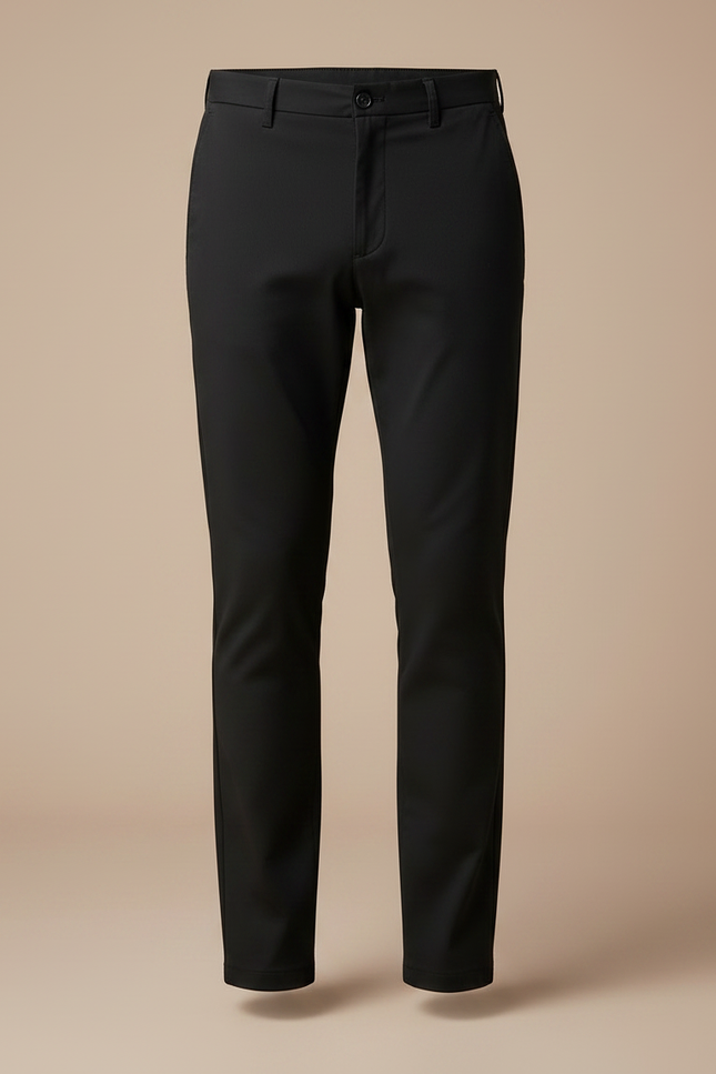 Pantalon Chino Noir Slim Extensible Élégant Homme - Gabardine - vue 3