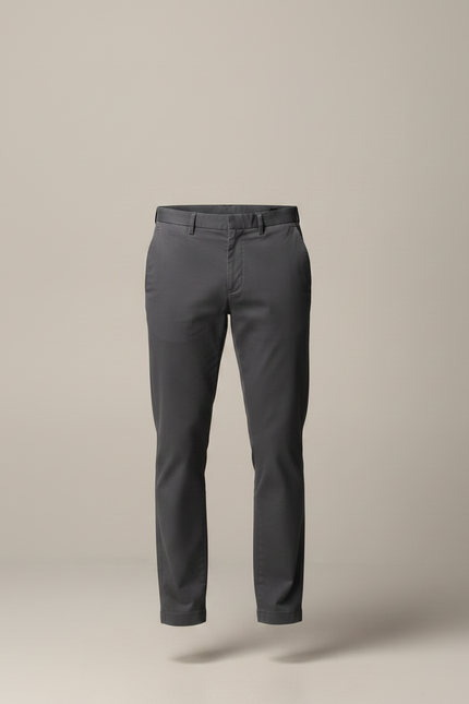 Pantalon Chino Gris Homme Coupe Droite Élégant Coton - vue 3