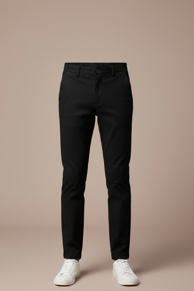 Pantalon Chino Fusele Homme - Noir Coton - vue 3