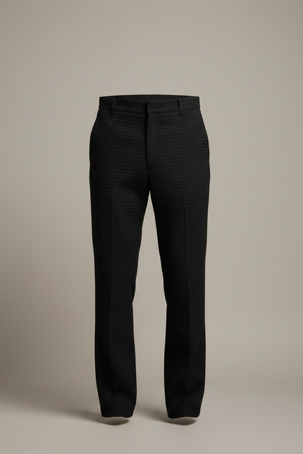 Pantalon Chino Noir Gaufré Coupe Droite Homme - Polyester - vue 3