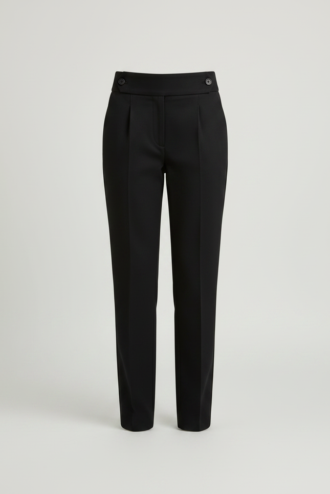 Pantalon Chino Noir Droit Plissé Élégant Enfant - Gabardine - vue 3