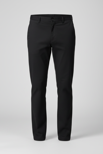 Pantalon Chino Noir Coton Droit Homme Décontracté - vue 3