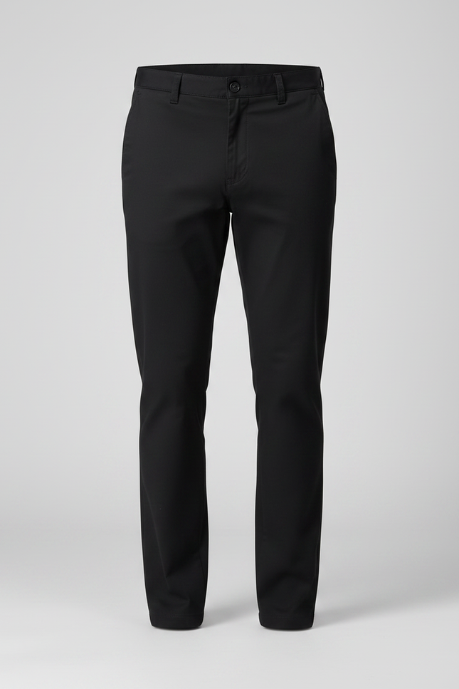 Pantalon Chino Noir Coton Droit Homme Décontracté - vue 3