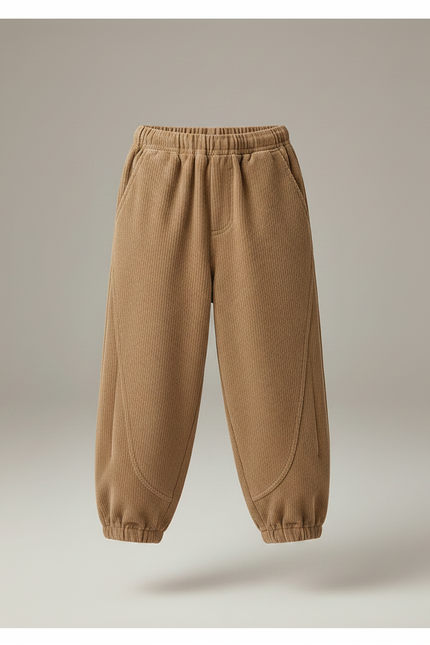 Pantalon Chino Côtelé Marron Ample Garçon Décontracté - Cordé - vue 3
