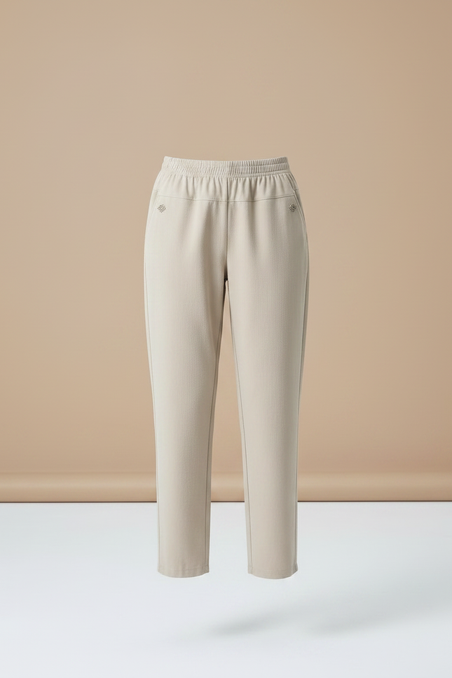 Pantalon Chino Beige Ample Taille Élastique Confortable - Gabardine - vue 3