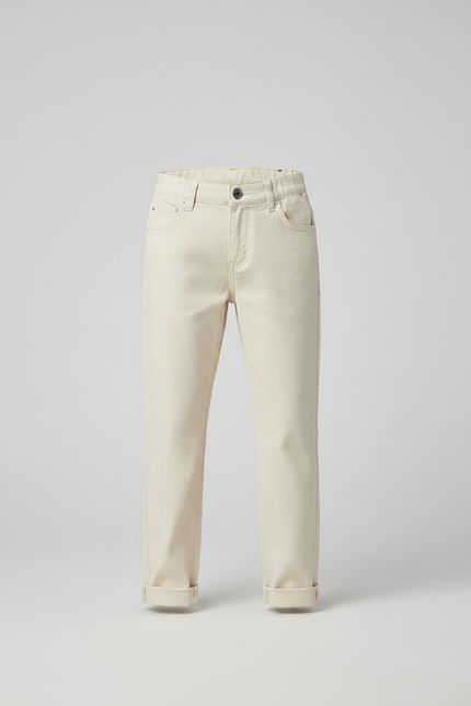 Pantalon Chino Beige Coton Droit Élégant Enfant - vue 3