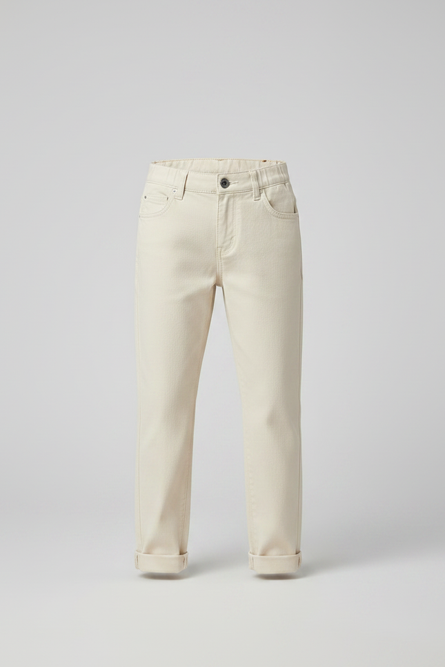 Pantalon Chino Beige Coton Droit Élégant Enfant - vue 3