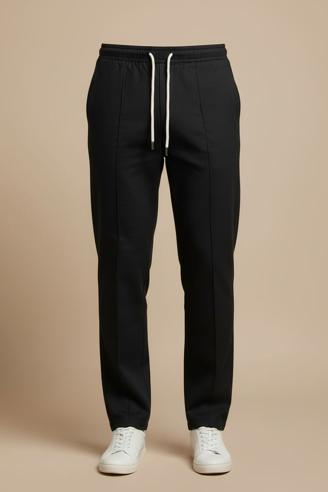 Pantalon Chino Noir Coton Cordon Décontracté Homme - vue 3