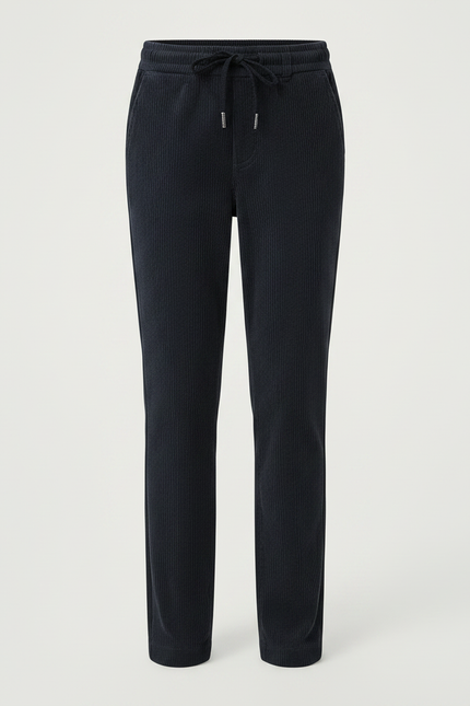 Pantalon Chino Marine Côtelé Droit Décontracté Enfant - Cordé - vue 3