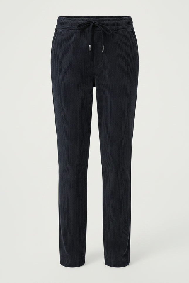 Pantalon Chino Marine Côtelé Droit Décontracté Enfant - Cordé - vue 3