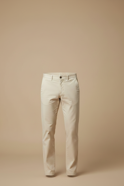 Pantalon Chino Beige Coton Stretch Homme Élégant - vue 3