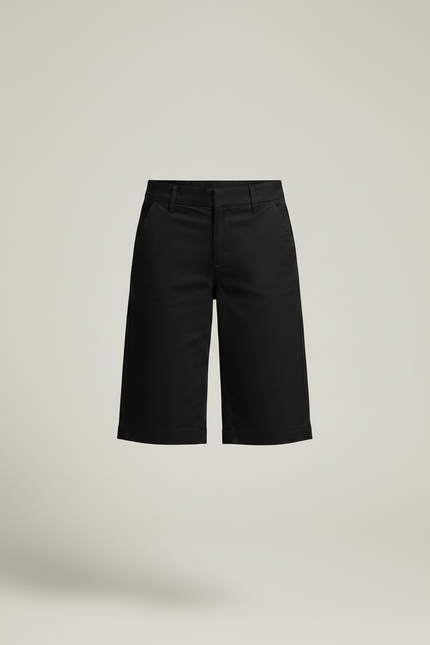 Pantalon Chino Noir Coton Court Ample Femme - vue 3