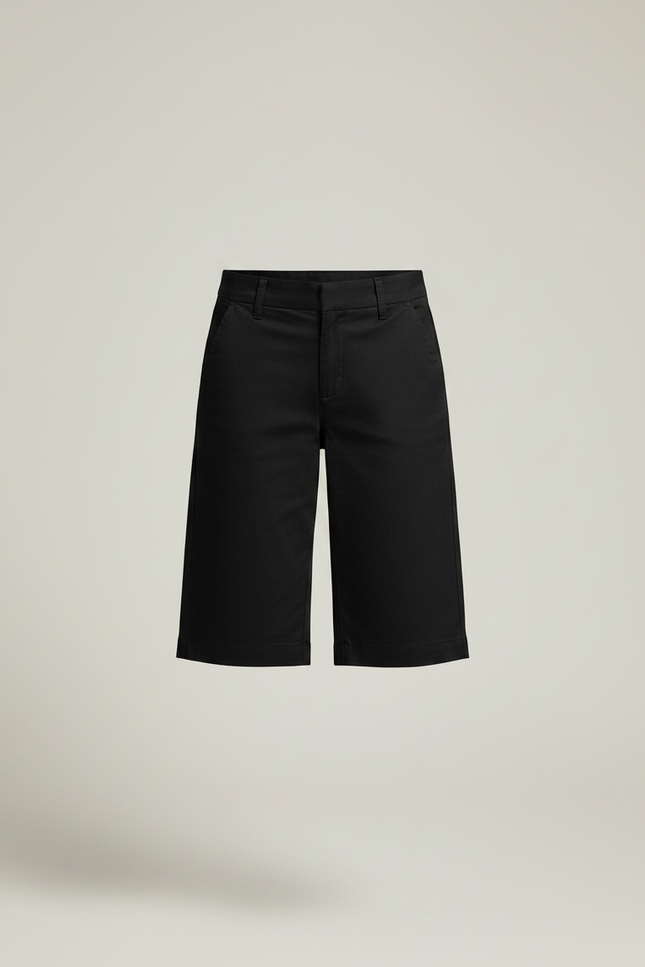Pantalon Chino Noir Coton Court Ample Femme - vue 3