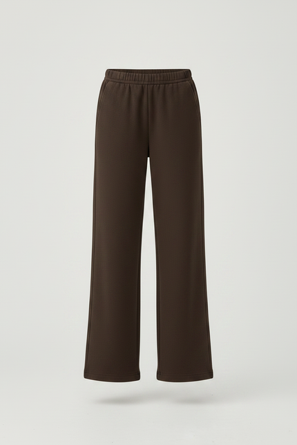 Pantalon Chino Marron Droit Ample Décontracté Femme - Molleton - vue 3