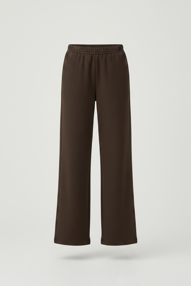 Pantalon Chino Marron Droit Ample Décontracté Femme - Molleton - vue 3