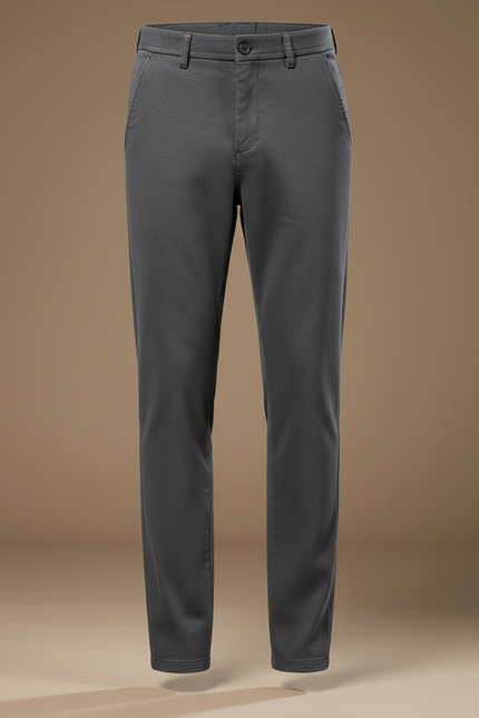 Pantalon Chino Gris Anthracite Coupe Droite Extensible Homme - Coton - vue 3