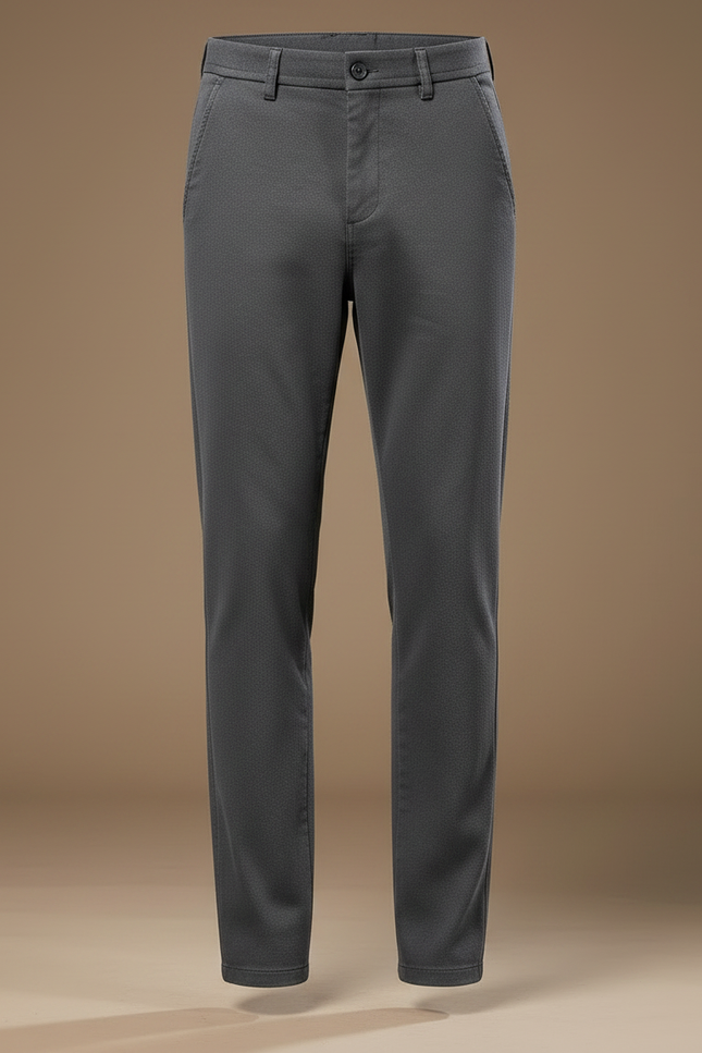 Pantalon Chino Gris Anthracite Coupe Droite Extensible Homme - Coton - vue 3