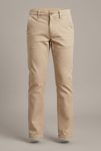 Pantalon Chino Beige Coton Slim Garçon Élégant - vue 3