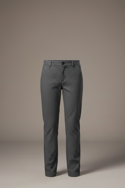 Pantalon Chino Gris Fille Coupe Droite Coton - vue 3