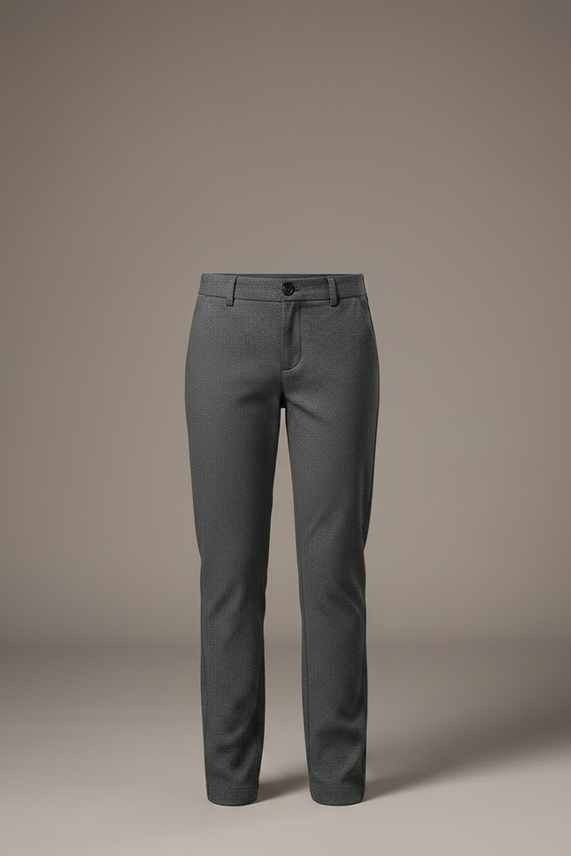 Pantalon Chino Gris Fille Coupe Droite Coton - vue 3