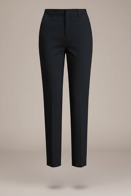 Pantalon Chino Noir Slim Taille Haute Élégant Femme - Polyester - vue 3