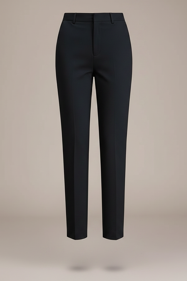 Pantalon Chino Noir Slim Taille Haute Élégant Femme - Polyester - vue 3