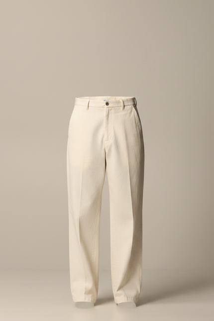 Pantalon Chino Beige Ample Coton Décontracté Homme - vue 3
