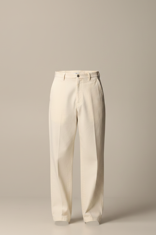 Pantalon Chino Beige Ample Coton Décontracté Homme - vue 3